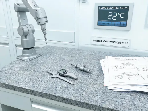 Metrology workbench with measuring tools